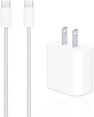 2nd Gen Charger 20W USB-C Airpods 4 Charging Cord USB C to USB c Woven Cable for airPods Max 2 (2024) airPod Pro (2nd Gen) Wireless Earbuds iPhone 15/16/16E Charging Cord Power Adapter