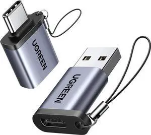 JAENFONG USB to USB C Adapter 2 Pack 10Gbps USB C Female to USB Male Adapter Thunderbolt Compatible with iPhone 16 15 MacBook iPad Galaxy MagSafe Watch 9/8