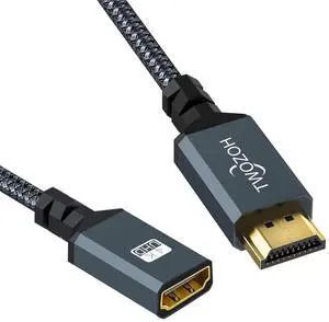 JAENFONG HDMI Extension Cable 6.6FT HDMI Male to Female HDMI Cord HDMI 2.0 Cable Adapter Support 4K@60Hz 3D HDR