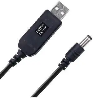 JAENFONG USB Voltage Step Up Converter - DC 5V to 12V 3ft Cable with DC Jack 5.5 x 2.5mm or 5.5 x 2.1mm