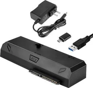 JAENFONG SATA to USB Adapter for 2.5 3.5 Inch HDD/SSD Hard Drive Disk Optical Drive with 12VPower Adapter 2-in-1 SATA to USB Adapter