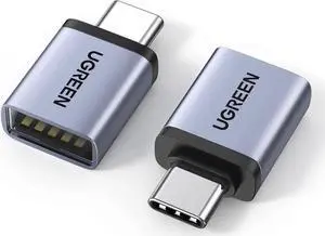 JAENFONG USB to USB C Adapter 10Gbps 2 Pack USB C to A Adapter Compatible with iPhone 16 15 Pro//MacBook Pro/Air/iPad Pro Thunderbolt 4/3 Gray