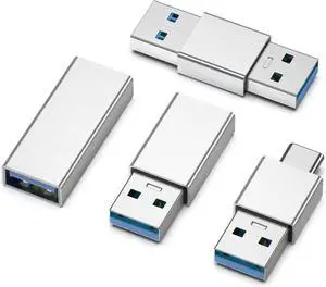 JAENFONG 4kinds of USB 3.0 apters kit USB 3.0 Male to Male and Female to Male and Female to Female high Speed Convert Extension Coupler Connector converte Sliver JAENFONG 4kinds of USB 3.0 apters kit USB 3.0 Male to Male and Female to Male and Female to Female high Speed Convert Extension Coupler Connector converte Sliver