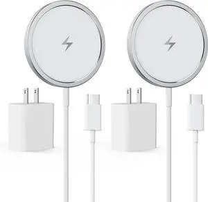 2025 Magnetic Wireless Charger Fast Mag-Safe Charger for iPhone 16 Pro Max/16 Pro/15Pro Max/15 Plus/14/13/12/AirPods 3/2/Pro/Pro 2 Magnet Charging Pad Mag Safe Chargerwith Dual Charging Ports