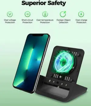 Wireless Charger YUWISS Wireless Charging Stand Cordless Charger 10/7.5/5W Compatible with iPhone 14 13 12/12 /11Pro Max/XR/XS Max/XS/X/8/8Plus Galaxy S22/S21/S9/S9+/S8/S8+ Note