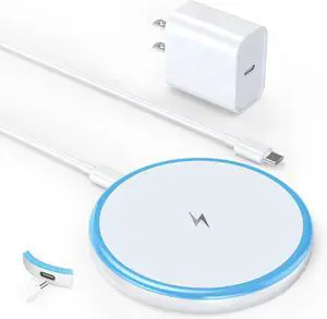 Magnetic Wireless Charger 15W with 20W Adapter & 6ft Cable MagSafe Charger for iPhone 16/15/14/13/12 Pro/Max/Plus/Mini & AirPods 3/2/Pro Fast Wireless Charging Pad for Home Office Travel