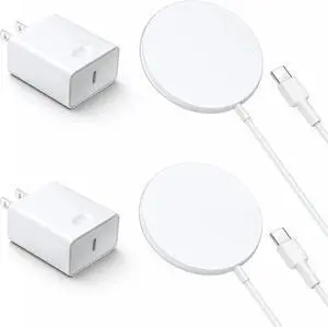 Magnetic Wireless Charger for iPhone 16 15 Wireless Charger with 20W PD USB C Charger 2 Pack Compatible with Magsafe Charger for iPhone 16/16 Pro/16 Pro max/15/15Pro/15Promax/AirPods3