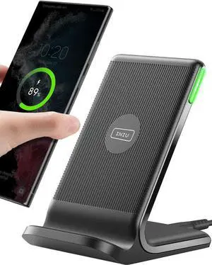 Wireless Charger 15W Fast Qi Certified Wireless Charging Station with Sleep-Friendly Adaptive Light Compatible with iPhone 16 15 14 13 Pro XS 8 Plus Galaxy S25 S24 S23 Note 20 Google etc
