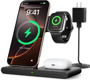 2025 Traveling Portable Wireless Fast Charger for & Android Charging Station 3 in 1 Charging for iPhone 16 15 14 13 12 Watch Series & Air pods 4 3 2 Pro Galaxy-Gifts for Family