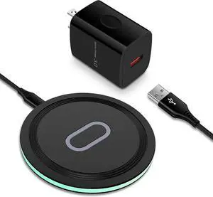 Wireless Charger Fast Charging Pad for Galaxy S25 Ultra S24 FE S23 FE Ultra S22 S21 S20 Z Fold7 6 15W Wireless Charging Station with QC3.0 Adapter for iPhone 16 15 Pro 14 Google Pixel 9 pro 8
