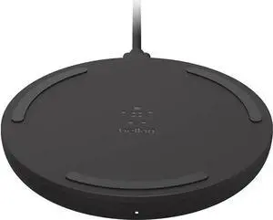 Quick Charge Wireless Charging Pad - 10W Qi-Certified Charger Pad for iPhone Galaxy Pixel & More Charge While Listening to Music Streaming Videos - Black (No PSU)