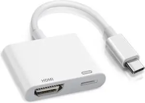 JAENFONG USB-C to HDMI Adapter for iPhone 16/15 4K@60Hz HDMI Output 100W PD Charging Port for MacBook Pro/Air iPad Pro iMac Galaxy S25/S24 and More
