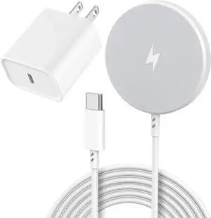 [ MFi Certified]Magnetic Wireless Charger Mag Safe Charger 15W 6FT Fast Wireless Charging Pad for iPhone 16 Pro Max/16 Pro/16 Plus/15 Pro Max/14/13/12/AirPods3/2/Pro/Pro2 Charging Pad