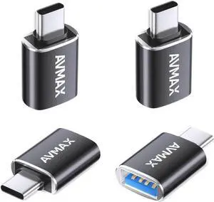 JAENFONG USB Adapter 4 Pack High-Speed Data Transfer USB Type C Male to USB Female 3.0 OTG Adapter for iMac MacBook Pro Air iPhone 16 15 iPad Surface Galaxy S24/S23/S22/S21.