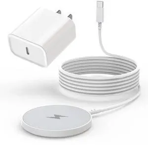 Long 6FT Magnetic Wireless Charger Fast iPhone MagSafe Charger Mag-Safe Quick Wireless Charging Pad Magnet Charge Pad USB Type C Charge Block Adapter for iPhone 16/16Pro Max/15/14/13/12/11
