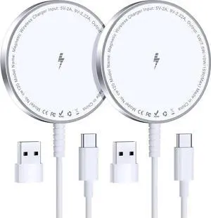 for MagSafe Charger: Magnetic Wireless Charging Pad for iPhone 16 15 14 13 12 Series & AirPods 4-2 Pro Strong Magnet Aluminum Alloy USB-C/A Ports Ultra-Thin & Portable Ideal for Desk & Bedside