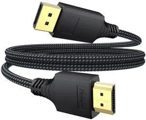 JAENFONG Display Port to HDMI Cable 3ft DisplayPort to HDMI1.4 [4K@30Hz 1080P@120Hz One-Direction] DP (Source) to HDMI (Display) Cord for PC Computer Graphics Card Projector Monitor TV and More