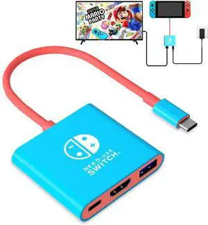 JAENFONG Switch Dock for Nintendo Switch Tv Adapter Portable Switch Docking Station Switch TV Adapter Compatible Steam Deck/Switch OLED USB C to HDMI Adapters Support 4K/1080P Switch TV Dock Mode