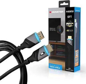 JAENFONG 6ft High Speed 4K HDR Hdmi Cable with Built-in Blue Led Light Gaming Video and Computer Cable