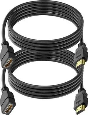 JAENFONG 2 Pack HDMI Extension Cable 3 Feet High Speed HDMI Male to Female Adapter Cord 1080P HDMI Cable Extender Video Wire for for HDTV Monitor PC Laptop Projector