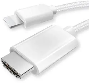 JAENFONG iPhone to HDMI Cable 1080P@60Hz HD Display Sync Screen Connector for iPhone 14 13 12 11 X iPad to TV HDTV Monitor Projector Plug & Play Digital AV Adapter JAENFONG iPhone to HDMI Cable 1080P@60Hz HD Display Sync Screen Connector for iPhone 14 13 12 11 X iPad to TV HDTV Monitor Projector Plug & Play Digital AV Adapter