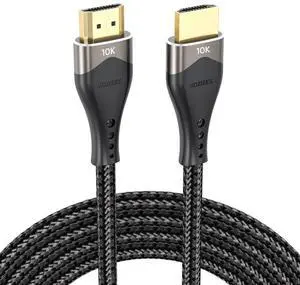 JAENFONG 10K 8K HDMI 2.1 Cable 10FT HDMI Cord 10 Foot Ultra High Speed HDMI to HDMI Cable (48Gbps 8K@60Hz 4K@144Hz/120Hz) HDCP 2.2&2.3 DTS:X 3D eARC HDR10 for PS5 TV Monitor Projector