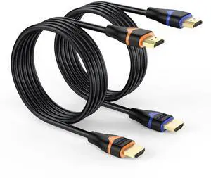 JAENFONG 4K HDMI Cable 6.6FT 2-Pack HDMI to HDMI Cable High Speed HDMI Cord 2.0 Ultra HD 4K@60Hz 2K@144Hz HDR 3D Dolby HDCP 2.2 ARC for PS5 PS4 HDTV Monitor Xbox Blu-ray Laptop