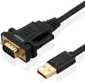 JAENFONG USB to RS232 USB Serial Adapter with FTDI Chipset USB 2.0 to Male DB9 Serial Cable for Windows 11 10 8 7 Vista XP 2000 Linux and Mac OS(6ft)