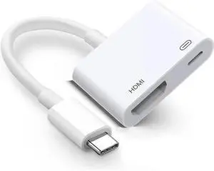 JAENFONG MFi Certified USB C to HDMI Adapter 4K@60Hz for iPhone 15/16 Digital AV HDMI Converter with 100W PD for MacBook Pro/Air iPad Pro iMac Galaxy S25/S24 Surface XPS and More