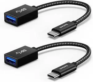 JAENFONG USB C to USB Adapter 2 Pack USB C to USB 3 Type C to Type A Thunderbolt 3 to USB Female Adapter OTG Cable Compatible with iPhone 16/15 Pro Max iPad mini 6 MacBook Pro Air and More