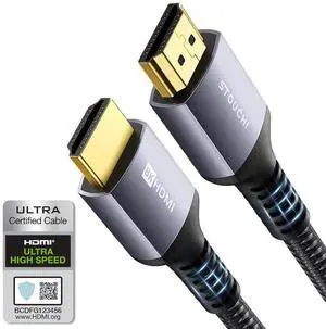 JAENFONG 10K 8K HDMI Cable 6ft 48Gbps (Certified) Ultra High Speed HDMI? Cable 8K60Hz 4K120Hz 144Hz eARC HDCP 2.2&2.3 HDR10+ Dolby Compatible with PS5 PlayStatio5 Xbox Series X TV 4K