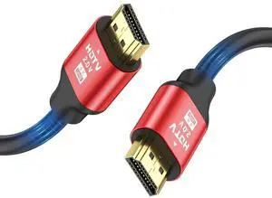 JAENFONG 4K Hdmi Cable 20FT High Speed Hdmi 2.0 Cable 4K@60Hz 2K@120Hz Gold-Plated Connector 3D ARC HDCP 2.2 &2.3 for HDTV/Blu Ray Playback/Projectors/Laptops/PS4/PS5(Red)