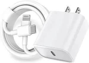 iPhone Charger Fast Charging PD 20W USB C Wall Charger Block iPhone 14 Fast Charger with 3 FT USB C to Lightning Cable Cord Type-C Power Adapter Cube for iPhone 14/13/12/11/Xs Max/XR/X/8/7/SE/AirPods