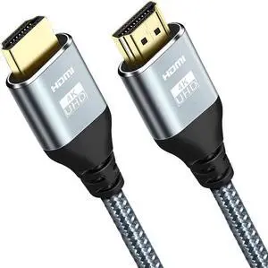 JAENFONG HDMI Cable 4K 60 Hz 20 ft High Speed HDMI 2.0 Cables 18Gbps 4K @ 60Hz Ultra HD 2160P 1080P ARC 3D HDCP 2.2 Cord Braided for Laptop Monitor PS5 PS4 Xbox One Fire TV