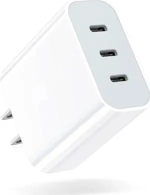 USB C Charger Block 35W 3-Port USB C Charger iPhone Charging Adapter with PD 3.0 Power Delivery Compatible with iPhone 16/16 Pro/15/14/13/12/11 Galaxy Pixel and More