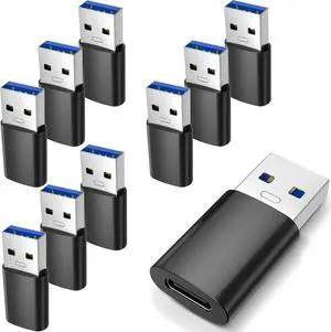 JAENFONG 10PCS Upgraded USB 3.0 to USB C Adapter Compatible with iPhone IPad Power Bank and More USB C Devices.