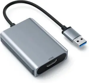 JAENFONG USB to HDMI Adapter USB 3.0 to HDMI Audio 1080P Video Converter Support Mac OS Windows 10/8.1/8/7 for Monitor Desktop PC TV Projector