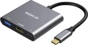 JAENFONG USB C to HDMI Adapter USB-C Digital AV Multiport Adapter to 4K HDMI USBC 3.0 and 100W PD Charging Type C Hub Dongle for MacBook Pro/air iPhone 15/16