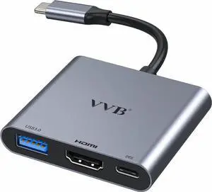 USB C to HDMI Adapter Type C to Adapter Multiport USB-C Hub Digital AV Converter with 4K HDMI USB3.0 USB C PD Charge Port for iPad Pro/air MacBook Pro/air Tablet Switch iPhone 15 and More USBC Device