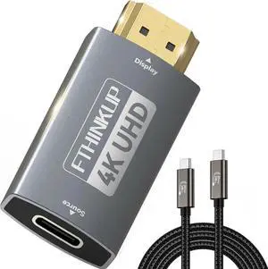 JAENFONG USB-C Female to HDMI Adapter with USB Video Cable Uni-Directional USB C (Source) to HDMI (Display) Adapter 4K Resolution Compatible with Thunderbolt 3/4 iPhone 15 Pro Max MacBook