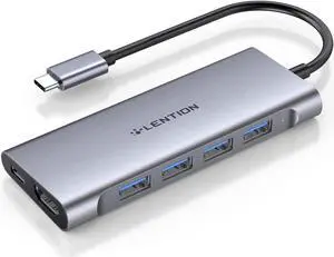 JAENFONG USB-C Multi-Port Hub with 4K HDMI Output 100W PD 4 USB 3.0 5Gbps Compatible 2024-2016 MacBook Pro New Mac Air & Surface Chromebook iPhone 15 More Stable Driver Adapter (C35 Space Gray)