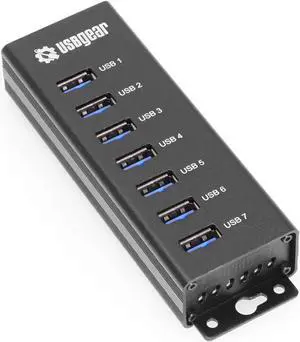 JAENFONG 7-Port USB 3.2 Gen 1 Charging and SuperSpeed Mountable Data Hub