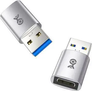 JAENFONG 2-Pack 10Gbps USB to USB C Adapter for Fast Charging & High-Speed Data Transfer Reversible USBC Port USBA Male to USBC Female Adapter for iPhone 16/15 iPad Pro Galaxy S23