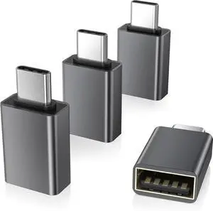 JAENFONG USB C to USB Adapter 4Pack USBC Male to USB 3.0 Female MacBook Pro Air Adapter Type C Thunderbolt 3 OTG Converter for Flash Thumb Drive iPad 11 Air 7 Mac iPhone 16 16e 15 S25 S24