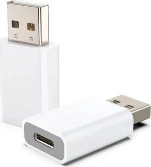JAENFONG USB to USB C Adapter[Mfi Certified] USB-C Female to USB Male Charger Converter for MagSafe Watch 10/9/8/7/SE/Ultra Car iPhone 16 15 14 13 Mini Pro Max iPad Galaxy Pixel CarPlay