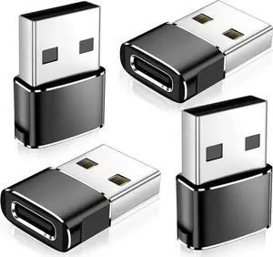 JAENFONG USB to USB C Adapter Type-C Female to A Male Car Charger Converter for Watch Ultra 8 9 10 iPhone 16 15 14 13 Pro Max S24 Gender Changer AirPods iPad Car