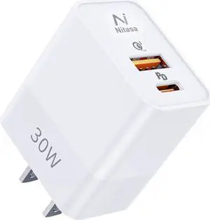 USB C Wall Charger 30W Dual Port PD Fast Charger Adapter Block for iPhone 16/14 Plus/16 Pro Max/15/15 iPad Super Fast Charger Block(25W PPS) Type C for Galaxy S24 S23 Pixel 9 7/8 Pro