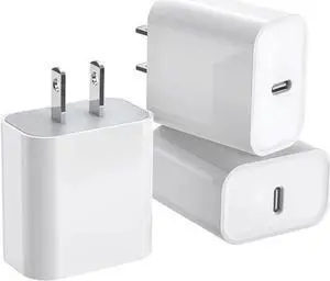 3Pack iPhone 16/15 Charge Block USB C Charger i Phone Charger Adapter Quick Fast Charger Adapter Plug 20W Power Delivery Type C Fast Charging Block for iPhone 16/15/14/13/12 iPad Pro/Air/Mini/AirPods