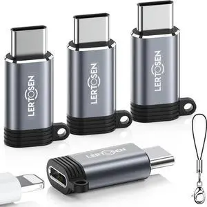 JAENFONG 4 Pack Lightning to USB C Adapter for iPhone 15/16 Pro Max/Plus S24 iPad Air Fast Charging & Data Transfer Type C Charger Connector Cable Not for Audio/Headphone/OTG for iPhone 16/15 Charger
