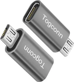 JAENFONG USB C to Micro USB Adapter 2 Pack USB Type-C (Female) to Micro USB (Male) Convert Connector Support Charge & Data Sync Compatible with Galaxy S7 Edge S6 Nexus 6/5 and Other Micro Devices